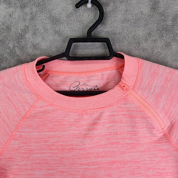 Womens Pink Gerry Pullover Top Shirt Zipper Crewneck Long Sleeve Size S - Picture 4 of 9